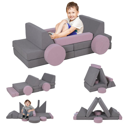 Rootz Modular Children's Sofa - Play Sofa - Building Blocks - Boosts Creativity - 150cm x 69cm x 49cm