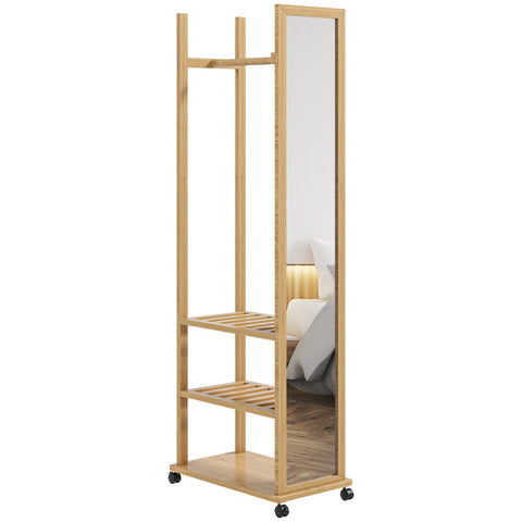 Rootz Standing Mirror - Mobile Mirror - Full-Length Mirror - Storage Solution - 35.8cm x 59.8cm x 170cm