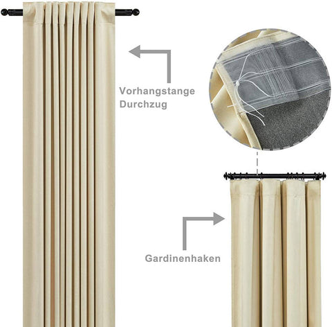 Rootz Luxury Velvet Blackout Curtains - Drapes - Window Coverings - High-Quality Insulation - Optimal Light Blocking - Easy Installation - 140cm x 225cm/245cm/270cm