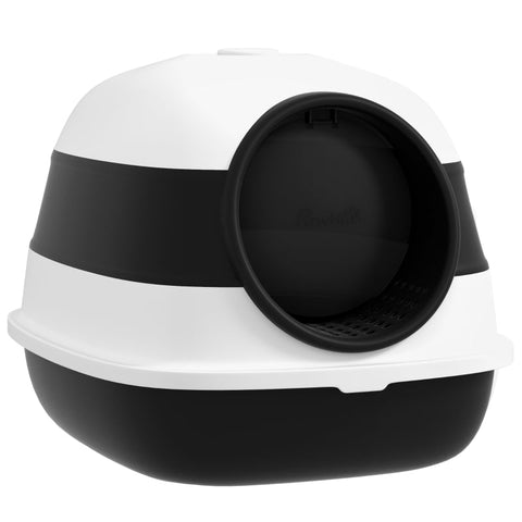 Rootz Cat Toilet - Litter Box - Cat Loo - Prevents Litter Scatter - Odor Control - Easy Cleaning - 52cm x 41cm x 38cm - Plastic, ABS