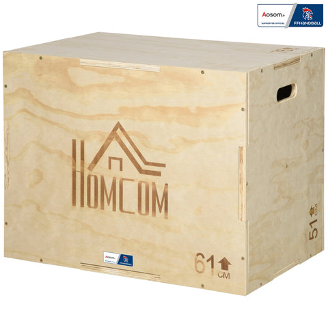 Rootz 3 in 1 Plyo Box - Jump Box - Crossfit Equipment - Enhance Jump Strength - 61x51x76cm Brown