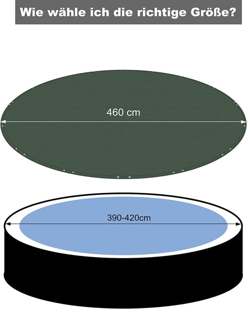 Rootz Ultimate Pool Cover - Protective Cover - Weatherproof Tarp - Durable 200gsm PE Material - Blocks Sunlight - Easy Installation with Aluminum Fasteners - Fits 305cm to 610cm Pools