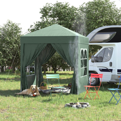 Rootz 2x2m Folding Gazebo - Pavilion - Beer Tent - Quick Setup - UV Protection - High Stability - 2L x 2W x 2.4H m - Steel & Oxford Fabric