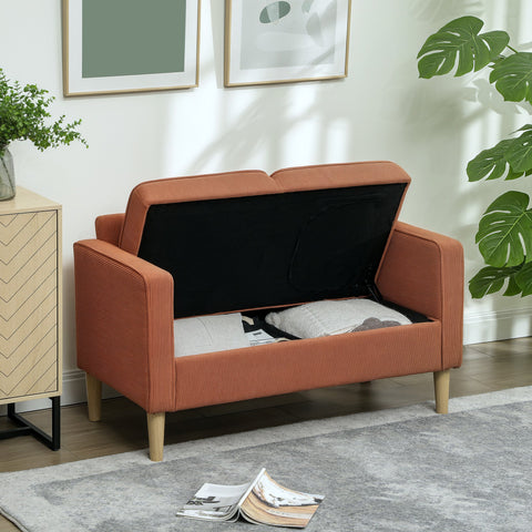 Rootz Two Seater Sofa - Mini Couch - Loveseat - Storage Space Efficiency - 117 x 63 x 79 cm Pink