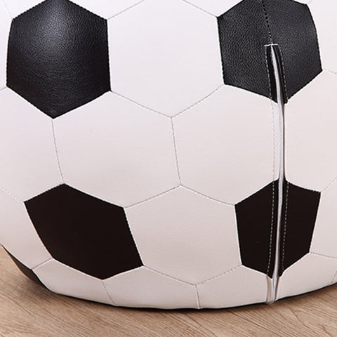 Rootz Children's Armchair with Stool - Kids Sofa - Football Chair - Fun Design - High-Quality Workmanship - Comfortable Padding - 51.5cm x 47.5cm x 43cm - Faux Leather