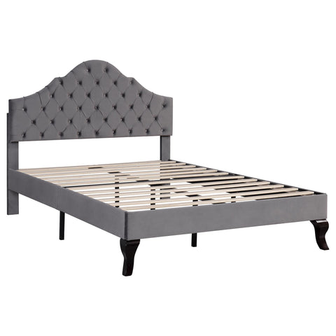 Rootz Upholstered Bed - Adjustable Headboard - Slatted Frame - Luxurious Comfort - 203cm x 90cm x 113-119cm