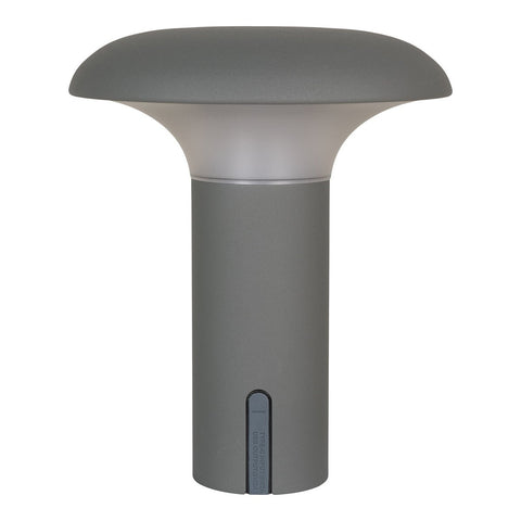 Rootz Ramsey LED Lamp - Rechargeable Lamp - Grey Desk Light - Energy Efficient - 17cm x 17cm x 21cm