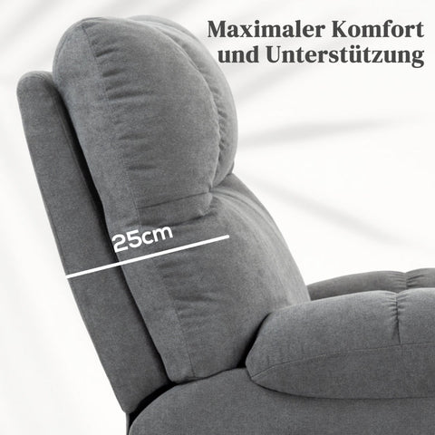 Rootz Electric Riser Recliner Chair - Stand-Up TV Recliner - Massage Points - Footrest - Cup Holders - Gray - 91cm x 95cm x 109cm