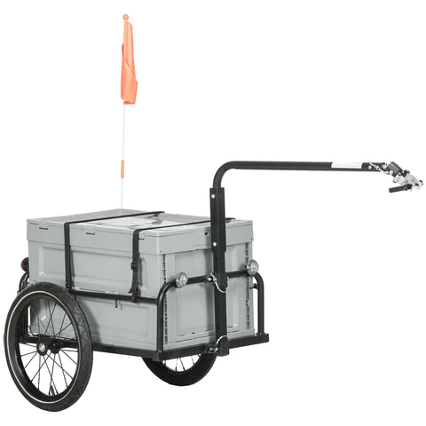 Rootz Bicycle Trailer - Bike Cart - Cargo Trailer - Removable 65L Box - Safety Reflectors - 145cm x 61cm x 76/81cm - Max Load 40KG