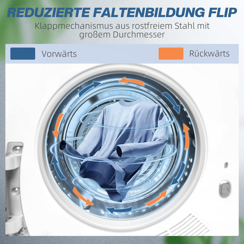 Rootz Tumble Dryer - Clothes Dryer - Vented Dryer - UV Disinfection - Compact 4kg Capacity - 48cm x 40cm x 56cm - Stainless Steel - White