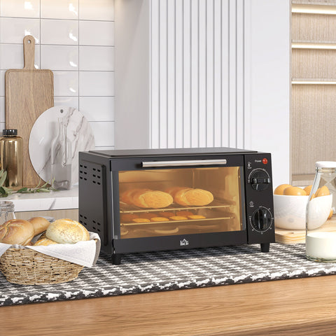 Rootz Mini Oven - Compact Oven - Small Oven - Adjustable Temperature - 35cm x 24.6cm x 20cm