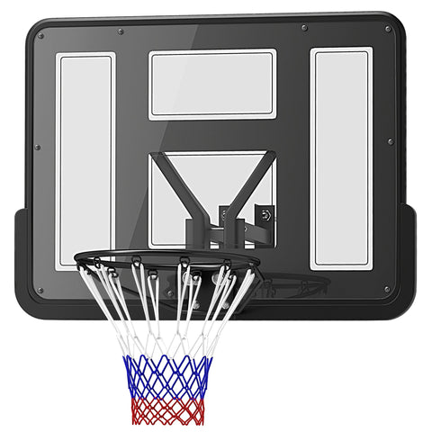 Rootz Wall Mounted Basketball Hoop - Tear Resistant Net - Weather Resistant - Durable - 110x75cm Shatterproof Backboard - Indoor Outdoor Use