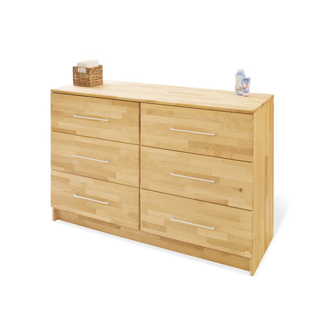 Rootz Nursery 'Natura' 3 Piece Set - Baby Furniture - Nursery Set - Solid Beechwood - Cot 144x77x80cm, Unit 140x78x101cm, Wardrobe 141x63x182cm