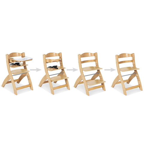 Rootz Thilo Step Chair - Adjustable High Chair - Solid Wood Chair - Grows with Child - 46cm x 64cm x 79cm