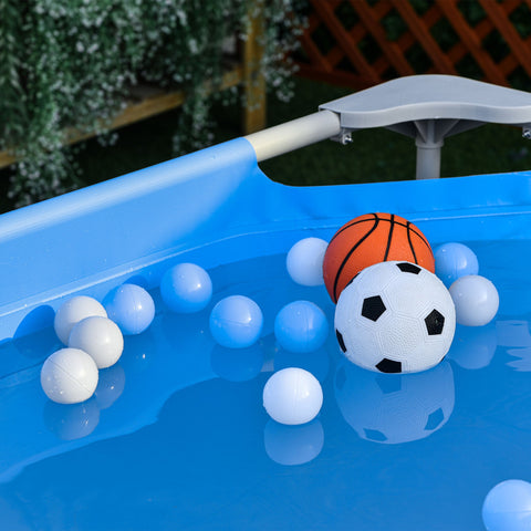 Rootz Rectangular Pool - Above Ground Swimming Pool - Metal Frame Pool - Easy Installation - 252L x 152W x 65H cm