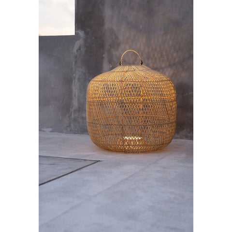 Rootz Batu Bolong Pendant - Natural - Stylish Light Fixture - Versatile Rattan Art - 48cm x 48cm x 48cm