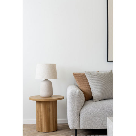 Rootz Table Lamp - Ceramic Light - Stone Beige Lamp - 150cm Cord - 30cm x 47cm x 30cm