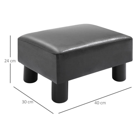 Rootz Footstool - Faux Leather Bench - Versatile Ottoman - Elegant Design - Durable & Water-Resistant - 40cm x 30cm x 24cm