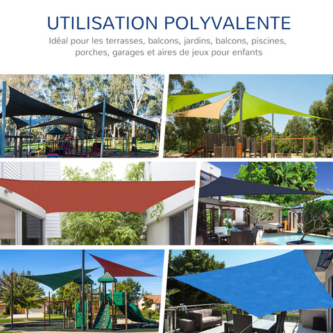 Rootz Rectangular Shade Sail - Sun Shade - UV Canopy - High-Density UV Protection - 4m x 3m - With Storage Bag - Blue