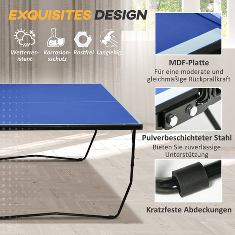 Rootz Table Tennis Table - Ping Pong Table - Foldable Table - Convertible - Full Size - 274cm x 152.5cm x 76cm