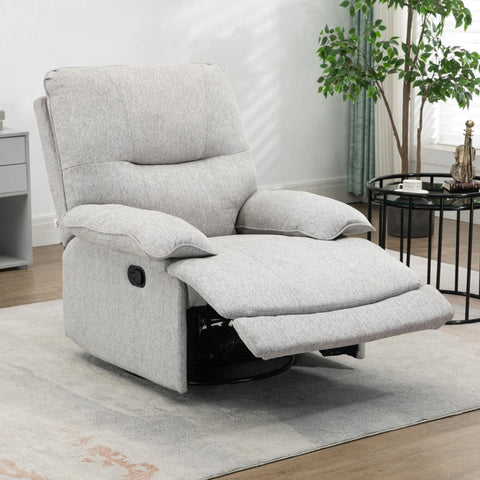 Rootz TV Armchair - Recliner Chair - Home Cinema Chair - Linen-look Fabric - Adjustable Backrest - Cup Holder - 89cm x 98cm x 101cm