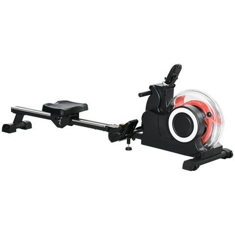 Rootz Folding Rowing Machine - Home Rowing Equipment - Water Rowing - Adjustable Resistance - LCD Display - Non-Slip Pedals - Compact Storage - 190cm x 50cm x 65cm