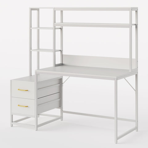 Rootz All-in-One Computer Desk - Workspace Station - Multipurpose Desk - Ample Storage - 55cm D x 140cm W x 153cm H