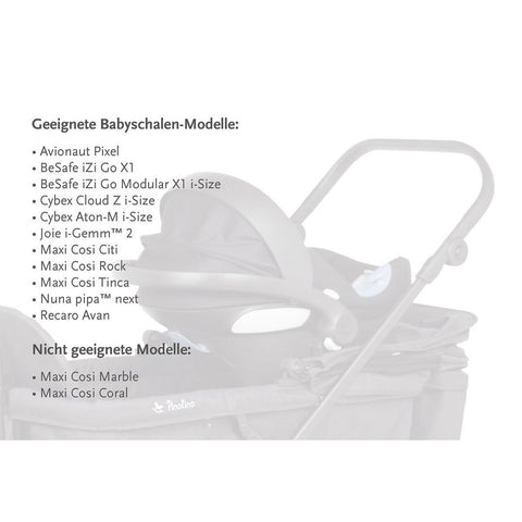 Rootz Baby Seat Adapter for Folding Handcart - Baby Seat Mount - Baby Seat Connector - Plastic - 6cm x 11cm x 11cm