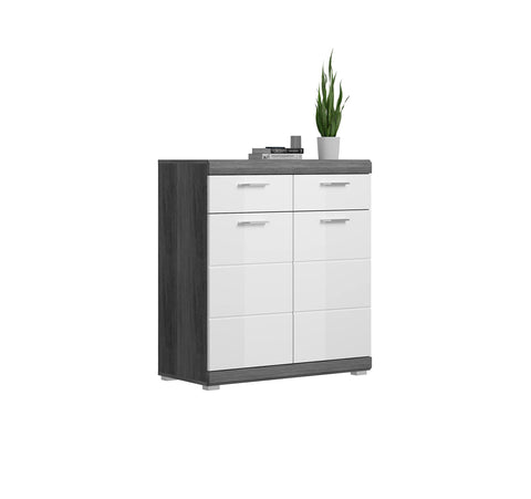 Rootz Shoe Cabinet Scout - Wardrobe Piece - Shoe Organizer - High Gloss Front - Sustainable Wood - 90cm x 96cm x 37cm
