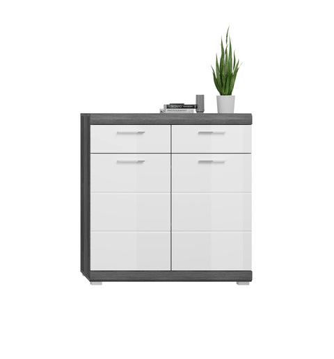 Rootz Shoe Cabinet Scout - Wardrobe Piece - Shoe Organizer - High Gloss Front - Sustainable Wood - 90cm x 96cm x 37cm