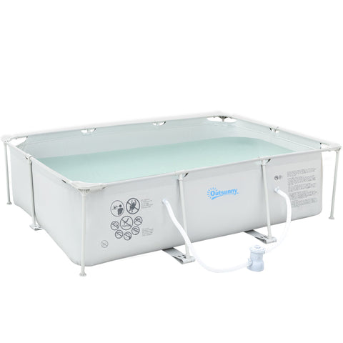 Rootz Rectangular Steel Above Ground Pool - Swimming Pool - Backyard Pool - Corrosion-Resistant - 292L x 190W x 75H cm
