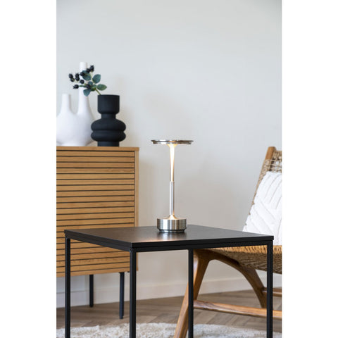 Rootz Silver Rechargeable Table Lamp – Wireless Lighting – Portable Lamp – Energy Efficient – 13cm x 13cm x 28.5cm