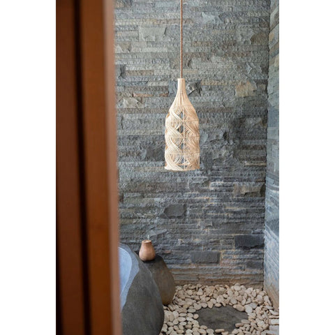 Rootz Garaffa Pendant Lamp - Versatile Light - Rattan Lighting - Natural Decor - 30cm x 70cm x 30cm