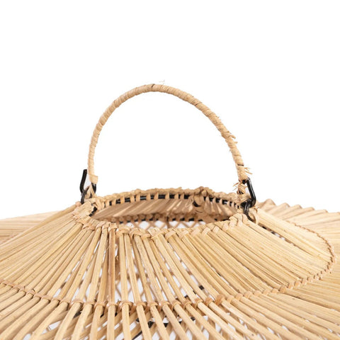 Rootz Batu Bolong Pendant - Natural - Stylish Light Fixture - Versatile Rattan Art - 48cm x 48cm x 48cm