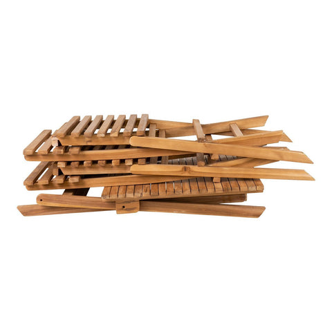 Rootz Cuenca Café Set - Patio Set - Outdoor Furniture - Teak Natural Wood - Chairs 46x50x89cm & Table 60x60x75cm