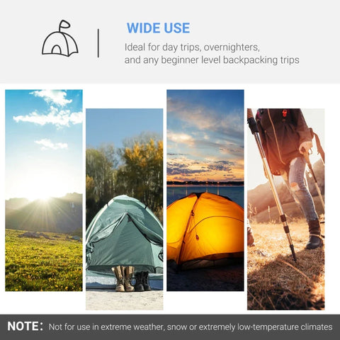 Rootz Campingtent - Pop-up Tent - Voorkamer - Transporttas - Slaapgedeelte - Waterdicht - Draagtas - Polyester - Glasvezel - Lichtblauw - 426L x 206W x 154H cm