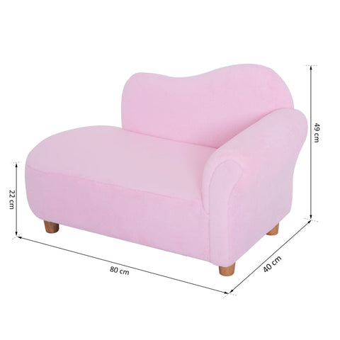 Rootz Children's Sofa - Mini Armchair - Chaise Longue - Soft Padding - Durable Materials - Perfect Size - 80cm x 40cm x 49cm