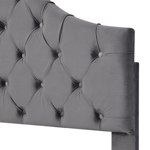 Rootz Upholstered Bed - Adjustable Headboard - Slatted Frame - Luxurious Comfort - 203cm x 90cm x 113-119cm