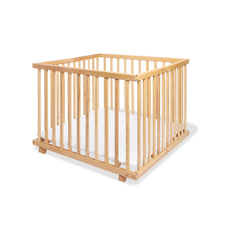 Rootz Large Foldable Playpen - Children's Play Area - Wooden Safety Playpen - 97cm x 97cm x 75cm - Easy to Store & Adjustable Heights