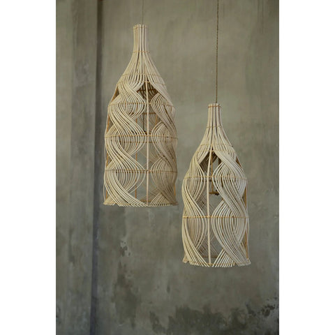 Rootz Garaffa Pendant Lamp - Versatile Light - Rattan Lighting - Natural Decor - 30cm x 70cm x 30cm