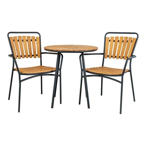Rootz Cleveland Café Table - Outdoor Dining Table - Teak Wood Table - Rustic Charm - ø70cm x 74cm - Ideal for Patio & Balcony