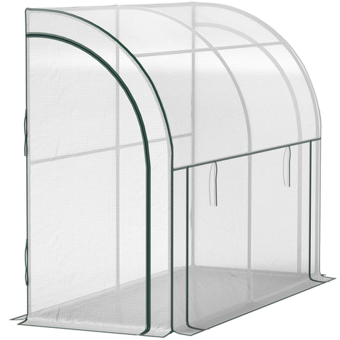 Rootz Wall Mounted Greenhouse - Plant House - Garden Shelter - Weed Barrier - 200 x 80 x 157cm White