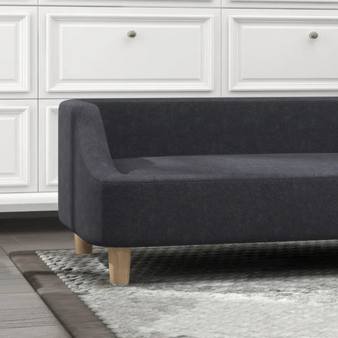 Rootz Dog Sofa - Pet Sofa - Medium - Large Dogs - Dog Couch - Raised Design - Dog Chair - Wooden Legs - Foam - Plastic - Dark Gray - 95 X 63 X 39 Cm