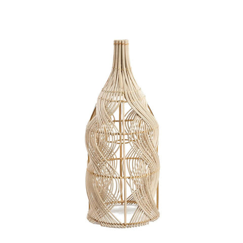 Rootz Garaffa Pendant Lamp - Versatile Rattan Light - Bottle-Shaped Lighting - 20cm x 20cm x 55cm