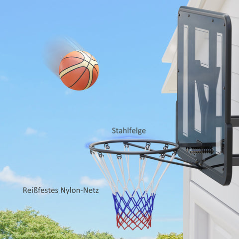 Rootz Wall Mounted Basketball Hoop - Tear Resistant Net - Weather Resistant - Durable - 110x75cm Shatterproof Backboard - Indoor Outdoor Use