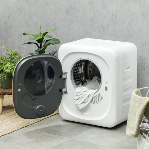 Rootz Tumble Dryer - Clothes Dryer - Vented Dryer - UV Disinfection - Compact 4kg Capacity - 48cm x 40cm x 56cm - Stainless Steel - White