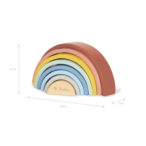 Rootz Wooden Rainbow Puzzle - Lacquered Toy - Beech Stackable - Colorful Design - FSC Certified - 26cm x 5cm x 13cm