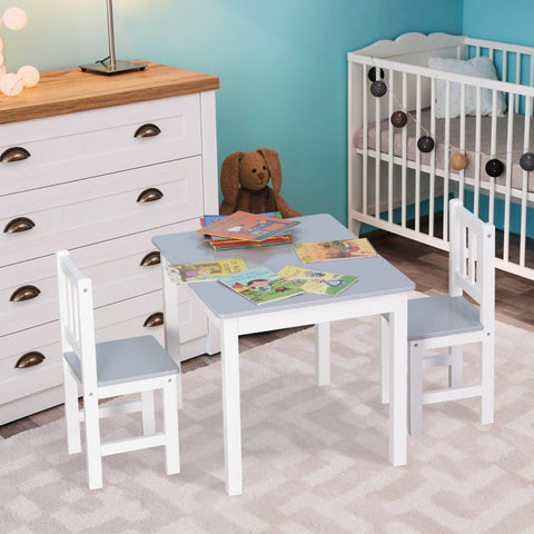 Rootz 3 Piece Children's Seating Group - Kids Table and Chairs - Toddler Furniture Set - Durable Pinewood & MDF - 60cm x 50cm x 48cm (Table), 25cm x 25cm x 55cm (Chairs) - Ages 3+ - Easy to Assemble and Clean