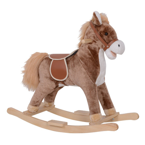 Rootz Rocking Horse - Western Horse - Saddle Plush Toy - Optimal Comfort - 74cm x 33cm x 62cm