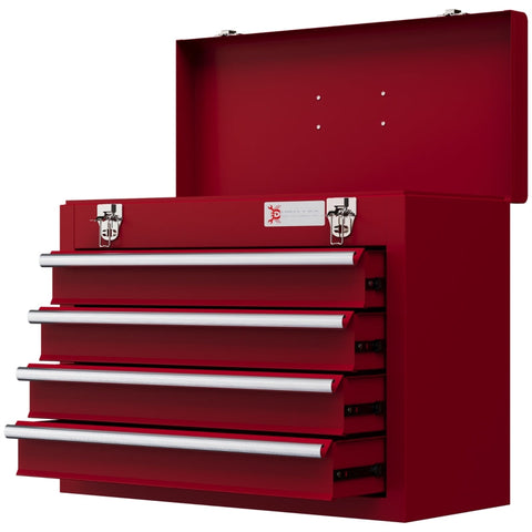 Rootz Tool Case - Tool Cabinet - Storage Chest - Robust Steel - 18kg Capacity - 51cm x 22cm x 39.5cm